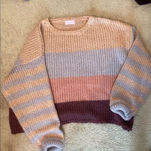 Pink Lily Cropped Sweater